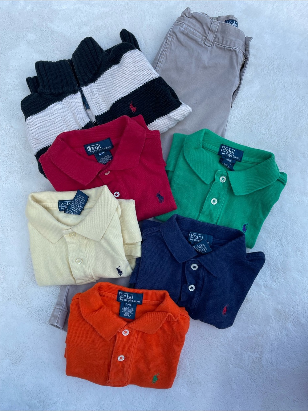 Polo by Ralph Lauren Boys 4 Piece Lot - Pants, Polos and Quarter Zip Sweater